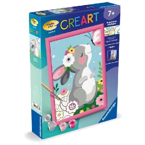 Peinture Au Numero CreArt Kids 18x24cm Lapin et papillon. Kit de peinture par numeros Numero d'Art. Des 7 ans. 25836. Ravensburger