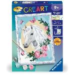 Peinture Au Numero CreArt Kids 18x24cm Licorne fleurie. des 9 ans. Kit de peinture par numeros Numero d'Art. 25834. Ravensburger
