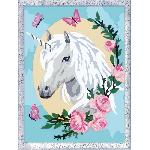 Peinture Au Numero CreArt Kids 18x24cm Licorne fleurie. des 9 ans. Kit de peinture par numeros Numero d'Art. 25834. Ravensburger