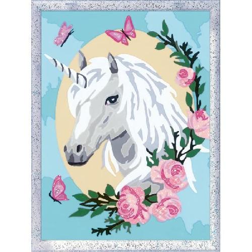 Peinture Au Numero CreArt Kids 18x24cm Licorne fleurie. des 9 ans. Kit de peinture par numeros Numero d'Art. 25834. Ravensburger