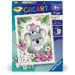 Peinture Au Numero CreArt Kids 18x24cm Maman koala et son bebe. Kit de peinture par numeros Numero d'Art. Des 9 ans. 25833. Ravensburger