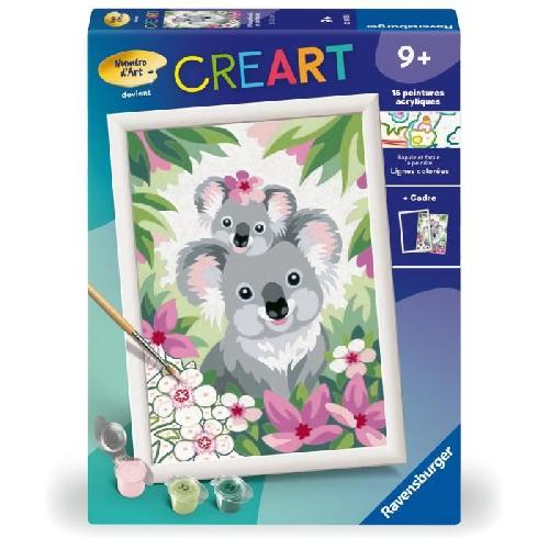 Peinture Au Numero CreArt Kids 18x24cm Maman koala et son bebe. Kit de peinture par numeros Numero d'Art. Des 9 ans. 25833. Ravensburger
