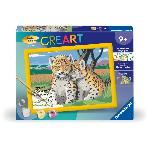 Peinture Au Numero CreArt Kids 18x24cm Petits leopards. Kit de peinture par numeros Numero d'Art. Des 9 ans. 25832. Ravensburger