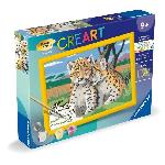 Peinture Au Numero CreArt Kids 18x24cm Petits leopards. Kit de peinture par numeros Numero d'Art. Des 9 ans. 25832. Ravensburger