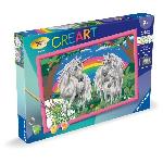 Peinture Au Numero CreArt Kids 31x21cm Au pays des licornes. Kit de peinture par numeros Numero d'Art. Des 9 ans. 25849. Ravensburger