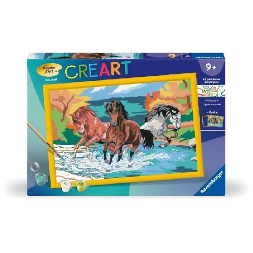 Peinture Au Numero CreArt Kids 31x21cm Horde de chevaux. Kit de peinture par numeros Numero d'Art. Des 9 ans. 25846. Ravensburger