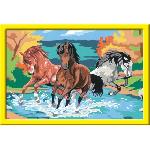 Peinture Au Numero CreArt Kids 31x21cm Horde de chevaux. Kit de peinture par numeros Numero d'Art. Des 9 ans. 25846. Ravensburger