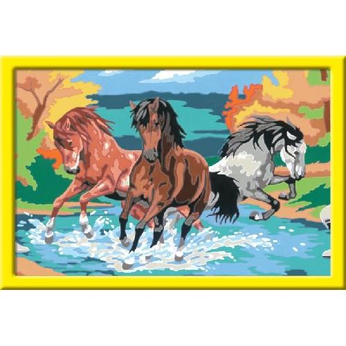 Peinture Au Numero CreArt Kids 31x21cm Horde de chevaux. Kit de peinture par numeros Numero d'Art. Des 9 ans. 25846. Ravensburger