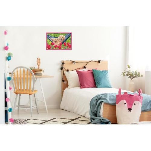 Peinture Au Numero CreArt Kids 31x21cm Labrador et tulipes. Kit de peinture par numeros Numero d'Art. Des 7 ans. 25852. Ravensburger