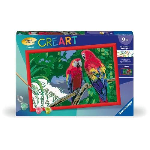 Peinture Au Numero CreArt Kids 31x21cm Perroquets. Kit de peinture par numeros Numero d'Art. Des 7 ans. 25854. Ravensburger