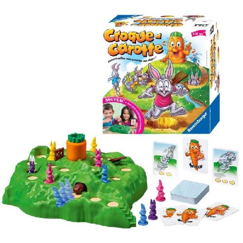 Jeu De Societe - Jeu De Plateau Croque Carotte. Jeu de parcours rigolo pour enfant. 2 a 4 joueurs. Ravensburger. 22223. Des 4 ans