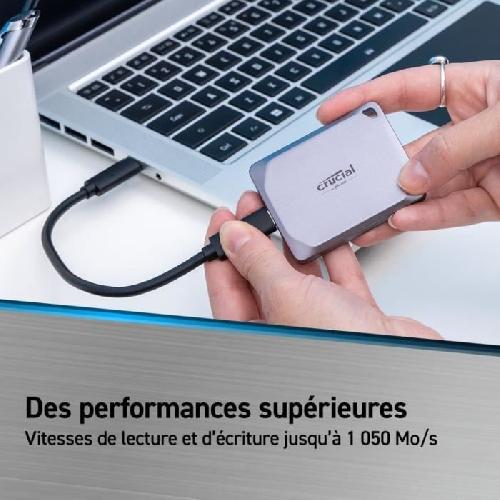 Disque Dur Externe CRUCIAL- SSD Externe Portable - X9 Pro - 1 To - USB 3.0 - CT1000X9PROSSD9