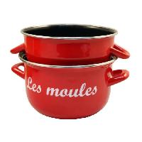 Cuisson Des Aliments BAUMALU Marmite a moules - 24 cm - Rouge marquage