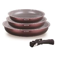 Cuisson Des Aliments Set de 3 poeles - ARTHUR MARTIN - AM8866 - Tous feux dont induction - 20/24/28 cm + 1 poignée - Aluminium - Revetement céramique