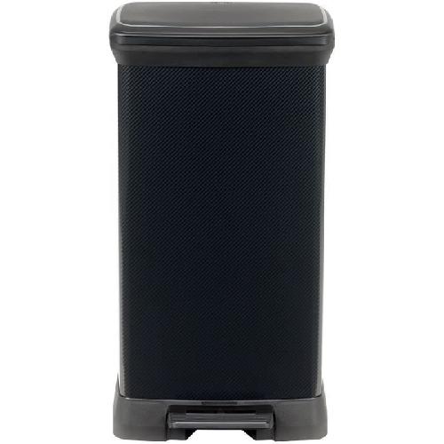 Poubelle - Corbeille - Support Sac CURVER Decobin Poubelle a pedale rectangulaire - 50 L - Noir carbone