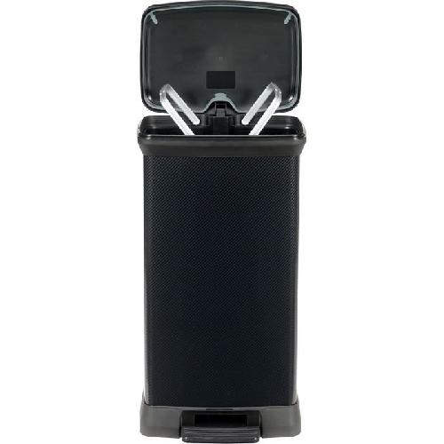 Poubelle - Corbeille - Support Sac CURVER Decobin Poubelle a pedale rectangulaire - 50 L - Noir carbone