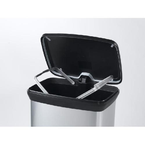 Poubelle - Corbeille - Support Sac CURVER Poubelle a pedale - 50 litres - Aspect metal - Plastique recycle