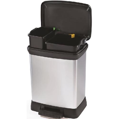 Poubelle - Corbeille - Support Sac Curver Poubelle duo a pedale Deco 28 L Argente 240638