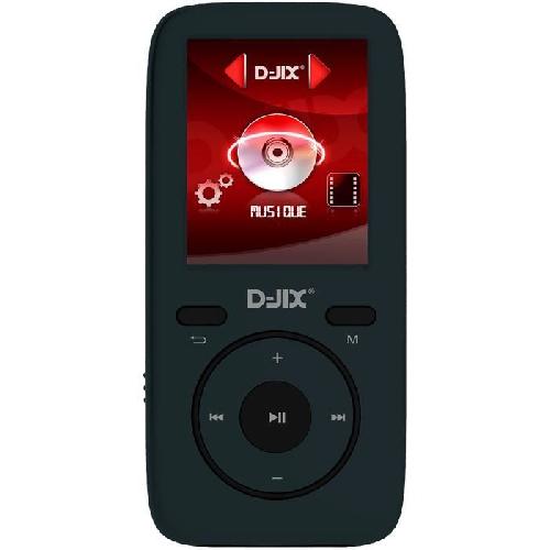 D-jix M441 Lecteur MP4 Bluetooth - 4GO - Format Audio - MP3. WMA. FLAC - Dictaphone - 8h d'autonomie - jusqu'a 16Go - Noir