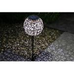 Decoration Lumineuse Décoration métal a énergie solaire - Design rétro - GALIX - 1 LED blanche - 8 heures d'éclairage - 10 Lumens