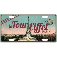 Decoration Murale - Tableau - Cadre Photo - Sticker Plaques metal Tour Eiffel 15x30cm