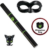 Deguisement - Spectacle BANDAI - Miraculous Set de transformation - Chat Noir - Accessoire Magique - Bijou Magique - Kwami