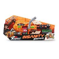 Deguisement - Spectacle Blaster a Ceinture - ZURU - XSHOT Insanity HorrorFire Dread Hammer - Blaster avec ceinture de 35 fléchettes et portée de 30 metres