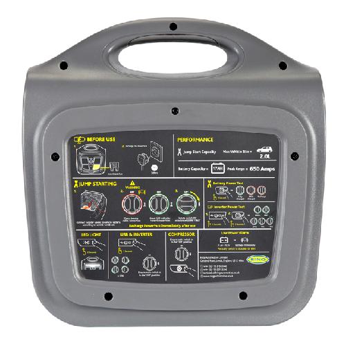 Booster De Batterie - Station De Demarrage Demarreur rapide 12v 17Ah +compress air+stat charg+convertis 200w USB2.1A 650A