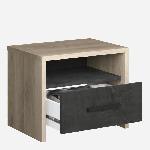 DEMEYERE Table de chevet 1 tiroir - Décor Chene Kronberg - L 49.6 x P 36.3 x H 40.1 cm - COLORADO