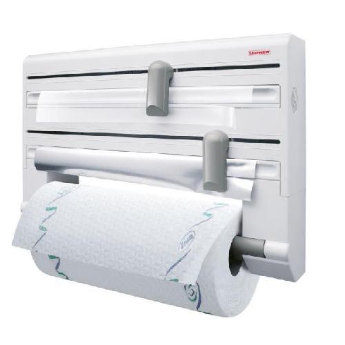Distributeur De Serviettes - Porte Serviette Derouleur mural Leifheit Parat ComfortLine 25703. porte-rouleau cuisine pour 3 rouleaux avec lames tranchantes. blanc