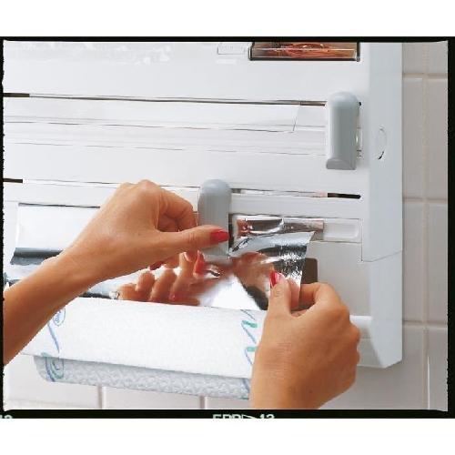 Distributeur De Serviettes - Porte Serviette Derouleur mural Leifheit Parat ComfortLine 25703. porte-rouleau cuisine pour 3 rouleaux avec lames tranchantes. blanc