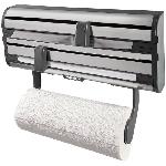 Distributeur D'aluminium Derouleur mural Leifheit Parat Royal 25793. porte-rouleau cuisine en acier inoxydable pour 3 rouleaux. lames tranchantes. blanc