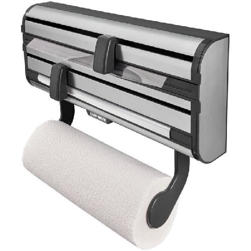 Distributeur D'aluminium Derouleur mural Leifheit Parat Royal 25793. porte-rouleau cuisine en acier inoxydable pour 3 rouleaux. lames tranchantes. blanc