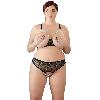 Dessous Soutien-gorge et string noir 4XL