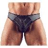 Dessous Tanga Homme Noir Transparant a Rayures - XL