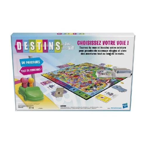 Jeu De Societe - Jeu De Plateau Destins Le jeu de la vie. Jeu de plateau pour la famille. 2 a 4 joueurs. pour enfants. des 8 ans. avec pions colorés. Hasbro Gaming