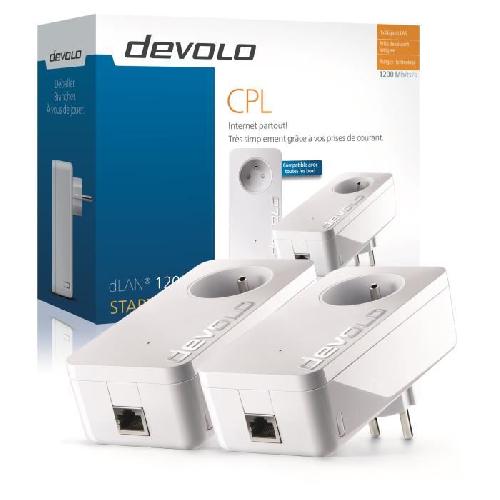Courant Porteur - Cpl DEVOLO dLAN 1200+ Starter kit - 2 adaptateurs CPL - 1200 Mbits-s