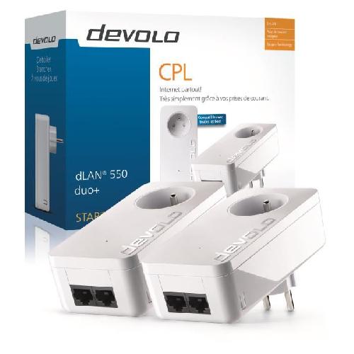 Courant Porteur - Cpl DEVOLO dLAN 550 Duo+ Starter kit - 2 adaptateurs CPL - 500 Mbits-s