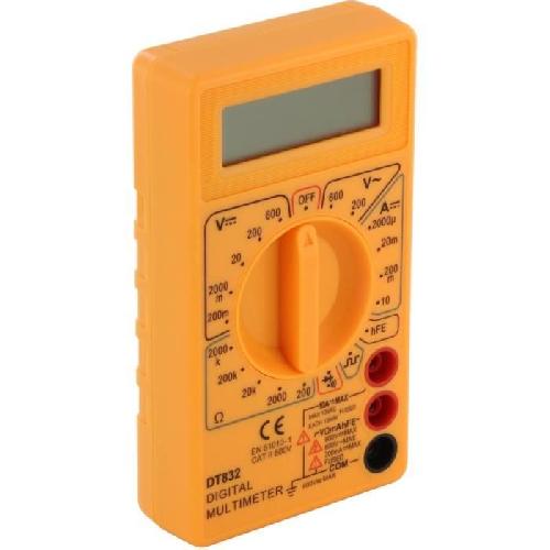 Electricite (multimetre - Detecteur De Terre - Test Prise) Digital multitesteur - CHACON - 600 V - Ecran LCD 3.5 - Jaune