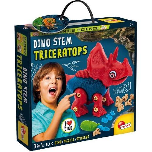 Longue Vue Dino STEM - LISCIANI - I'm a Genius - Construis ton Triceratops - Puzzle et autocollants - STEM éducatif