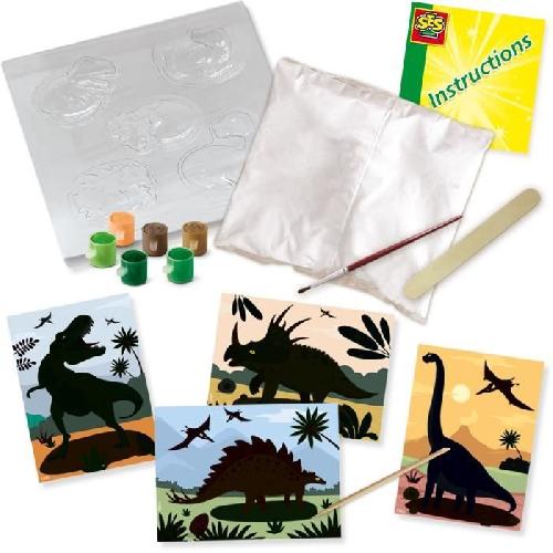 Jeu De Peinture Dinosaures 2 en 1 - Moulage et peinture et scratch - Loisirs créatifs - SES CREATIVE - Mouler. peindre et scratcher des dinosaures.