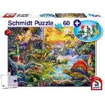 Puzzle Dinosaures - avec add on (figurines de dinosaures) - 60 pcs - SCHMIDT SPIELE