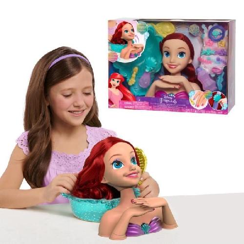 Tete A Coiffer Disney Princesses - Tete a Coiffer Deluxe - Spa Ariel - Jouet Enfant avec Accessoires