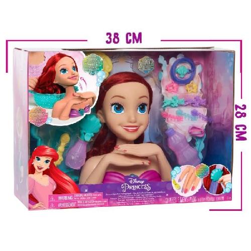 Tete A Coiffer Disney Princesses - Tete a Coiffer Deluxe - Spa Ariel - Jouet Enfant avec Accessoires