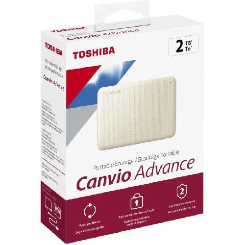 Disque Dur Externe Disque dur externe - TOSHIBA - CANVIO ADVANCE - 2 To - Blanc - Logiciels de sécurité et sauvegarde inclus