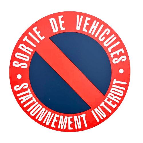 Disque Et Autre Adhesif De Signalisation Disque Pvc Sortie De Vehicules Stationnement Interdit O280Mm