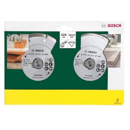 Accessoire - Consommable Machine Outil Disques diamants BOSCH pour carrelage et matériaux de construction - 2 disques Ø 125mm