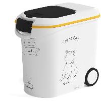 Distributeur D'aliment CURVER Conteneur a croquettes pour chat avec roulettes 12 kg - 35L - Le diner et servi