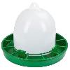 Distributeur D'aliment Nourrisseur plastique poules - KERBL - 24 cm - Ø30 cm - 2.5 kg - Blanc / Vert