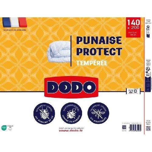 Couette DODO Couette tempérée 300gr/m² 140x200 cm - Protection anti punaise. anti acarien - Blanc - Fabriqué en France